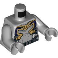 Torso Armor, Gold and Silver with Utility Belt Print, Light Bluish Gray Arms and Hands Light Bluish Gray
