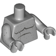 Torso Bare Chest with Dark Bluish Gray Spots Print, Light Bluish Gray Arms and Hands Hellblaugrau