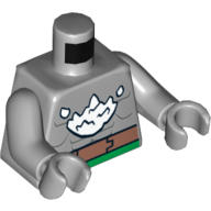 Torso Bare Chest with White Fur, Brown Belt Print (Doomsday), Light Bluish Gray Arms and Hands Light Bluish Gray