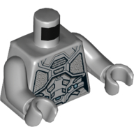 Torso Armor with Silver Plates Print, Light Bluish Gray Arms and Hands Light Bluish Gray