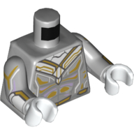 Torso Armor, Goldand White Markings print (The Vision), Light Bluish Gray Arms, White Hands Hellblaugrau