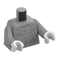 Torso, Friar Robe, Hood, Dark Bluish grey Stitches print, Light Bluish Gray Arms, White Hands Light Bluish Gray