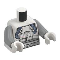 Torso, Clone Pilot Suit, Sand Blue Hoses print, Light Bluish Gray Arms, White Hands White