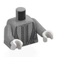 Torso, Dark Bluish Grey Ruffles print, Light Bluish Gray Arms, White Hands Light Bluish Gray