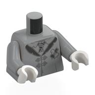 Torso, Robe, Black Collar, Tie, Silver Clasps print, Light Bluish Gray Arms, White Hands Light Bluish Gray