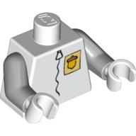Torso Spacesuit with Yellow Acorn Badge Print, Light Bluish Gray Arms, White Hands White
