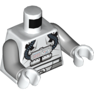 Torso Clone Pilot Flight Suit with Rebreather Print, Light Bluish Gray Arms, White Hands White