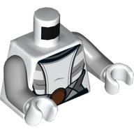 Torso Robe with Reddish Brown Belt Buckle Print (Asajj Ventress), Light Bluish Gray Arms, White Hands White