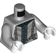 Torso Robe, Grey Belts Print, Light Bluish Gray Arms, White Hands Light Bluish Gray