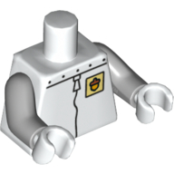 Torso Spacesuit with Riveted Collar and Lime Acorn Badge Print (Sandy Cheeks), Light Bluish Gray Arms, White Hands White