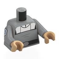 Torso, Imperial Uniform, White Collar, Black Belt, Kaminoan Insignia on Arm print, Light Bluish Gray Arms, Warm Tan Hands Hellblaugrau