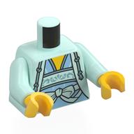 Torso, Bright Light Blue Dress, Light Aqua Band, Bow, Yellow Chest print, Light Aqua Arms, Yellow Hands Hellaqua