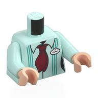 Torso, Dark Turquoise Suspenders, Dark Red Tie, White Name Badge print, Light Aqua Arms, Light Nougat Hands Hellaqua