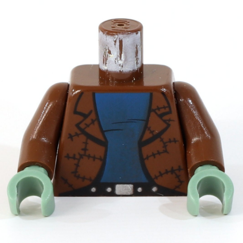 Torso Jacket, Patchwork, with Blue T-shirt Print (Frankenstein), Brown Arms, Sand Green Hands Brown