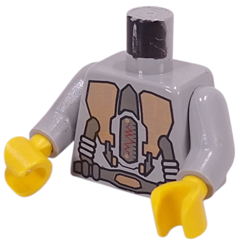 Torso Spacesuit, Gold Triangular Machinery and Belt Print, Light Gray Arms, Yellow Hands Light Gray