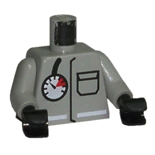 Torso Fire Air Gauge and Pocket Print, Light Gray Arms, Black Hands Light Gray