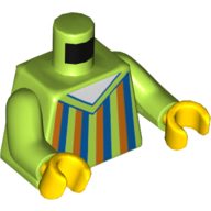 Torso Blue, Dark Orange, and Lime Striped Sweater Print (Bert), Lime Arms, Yellow Hands Limette