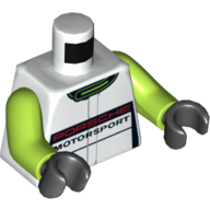 Torso Racing Jacket with 'Porsche Motorsport' Print, Lime Arms, Black Hands Weiß