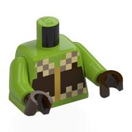 Torso, Pixelated Dark Brown/Tan Jacket print, Lime Arms, Dark Brown Hands Limette
