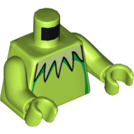 Torso Yellowish Green Collar, Green Shadow print, Lime Arms and Hands Limette