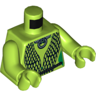 Torso Black Mesh Wrap Print (Oola), Lime Arms and Hands Lime