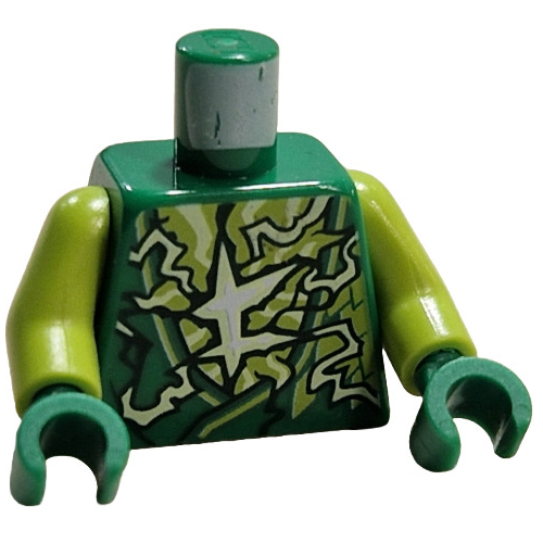 Torso Robe, Lightning, Asian Symbol print, Lime Arms, Green Hands Green