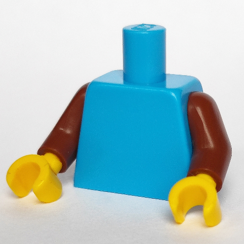 Torso, Reddish Brown Arms, Yellow Hands [Plain] in Dark Azure