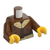 Torso Jacket, Tan Fur, Copper Zipper, Belt Buckle, Black Belt print, Reddish Brown Arms, Yellow Hands Reddish Brown