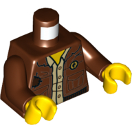Torso Reddish Brown Jacket, Pockets, Dark Tan Shirt Print, Reddish Brown Arms, Yellow Hands Reddish Brown