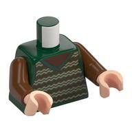 Torso, Sweater, Dark Tan/Reddish Brown Scribbly Lines, Reddish Brown Shirt print, Reddish Brown Arms, Light Nougat Hands Rotbraun