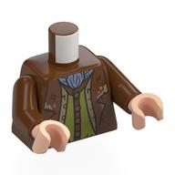 Torso, Coat, Olive Green Short, Sand Blue Ascot print, Reddish Brown Arms, Light Nougat Hands Reddish Brown