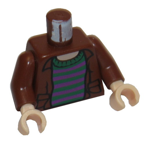 Torso Shirt, Open over Striped Sweater Print (Ron Weasley), Reddish Brown Arms, Light Nougat Hands Rotbraun