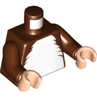 Torso White Fur Chest print, Reddish Brown Arms, Light Nougat Hands Rotbraun