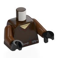 Torso, Jedi Robe, Tan Shirt, Reddish Brown Belt, Silver Lace print, Reddish Brown Arms, Black Hands Dark Brown