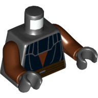 Torso Layered Robe with Belt Print (Anakin Skywalker), Reddish Brown Arms, Black Hands Schwarz