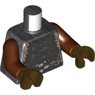 Torso Armor, Silver Plates, Dark Tan Fur print, Reddish Brown Arms, Dark Brown Hands Pearl Titanium
