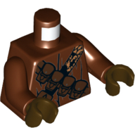 Torso Robe, Dark Brown Pouches and Black and Gold Straps Print (Jawa), Reddish Brown Arms, Dark Brown Hands Reddish Brown