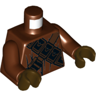 Torso Robe, Dark Brown and Black Pouches and Straps Print (Jawa), Reddish Brown Arms, Dark Brown Hands Rotbraun