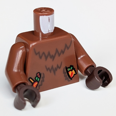 Torso, Dark Brown Fur Print, Reddish Brown Arms, Dark Brown Hands Reddish Brown