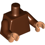 Torso, Reddish Brown Arms, Nougat Hands [Plain] Reddish Brown
