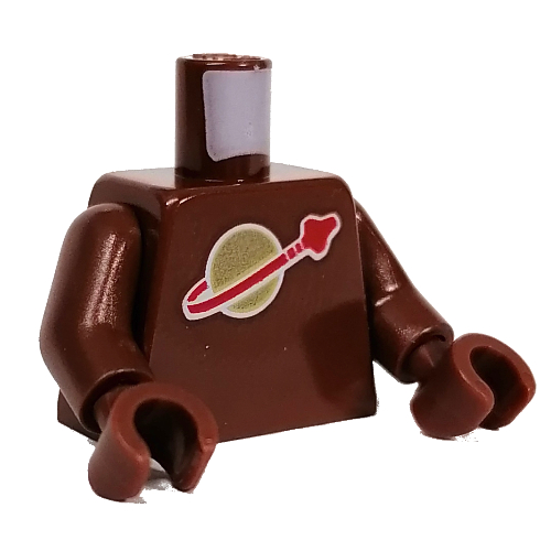 Torso, Classic Space Logo print, Reddish Brown Arms and Hands Rotbraun
