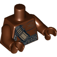 Torso Bare Chest with Dark Tan and Dark Bluish Gray Belts Print, Reddish Brown Arms and Hands Reddish Brown