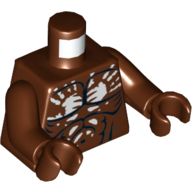 Torso Muscles Outline and White Handprint Print (Berserker), Reddish Brown Arms and Hands Reddish Brown