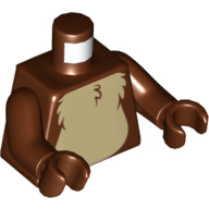 Torso Tan Fur Print, Reddish Brown Arms and Hands Print Rotbraun