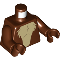 Torso White Fur print, Reddish Brown Arms and Hands Reddish Brown