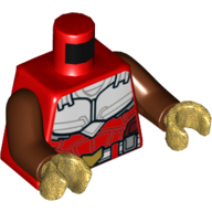 Torso Armor, White Chest Plate, Belt with Gold Buckle Print, Reddish Brown Arms, Pearl Gold Hands Rot