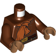 Torso Tunic with Dark Orange Scarf, Belt, and Rope Print (Momaw Nadon), Reddish Brown Arms, Medium Nougat Hands Reddish Brown