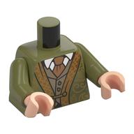 Torso Robe, Gold Trim, Decorations, Dark Tan Vest, Dark Orange Tie print, Olive Green Arms, Light Nougat Hands Olive Green