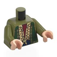 Torso, Dark Green Vest, Tan Knotted Shirt, Dark Red Shirt print, Olive Green Arms, Light Nougat Hands Olive Green