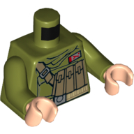 Torso Jacket, Utility Belt with Ammo, Strap, and Rank Badge Print (Admiral Ematt), Olive Green Arms, Light Nougat Hands Olive Green